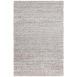 Tapis abstrait noué à la main en naturel / gris