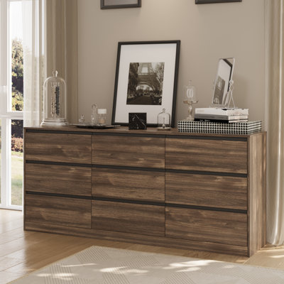 70.87w Dresser With 9 Drawers, Large Modern Chest Of Drawers With Deep Drawers