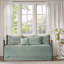 Ensemble de lit de jour réversible 6 pièces à bords festonnés Seafoam