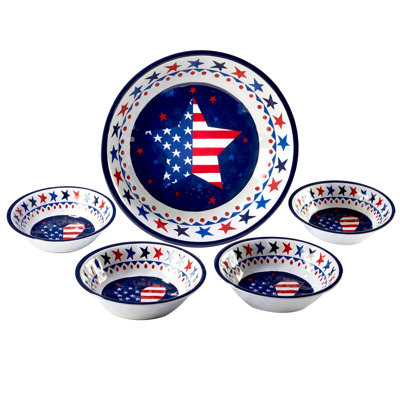 Ensemble de service / salade 5 pièces Certified International Stars & Stripes