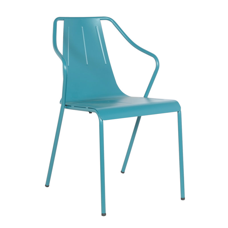 Fauteuil de terrasse empilable, Bleu sarcelle givré