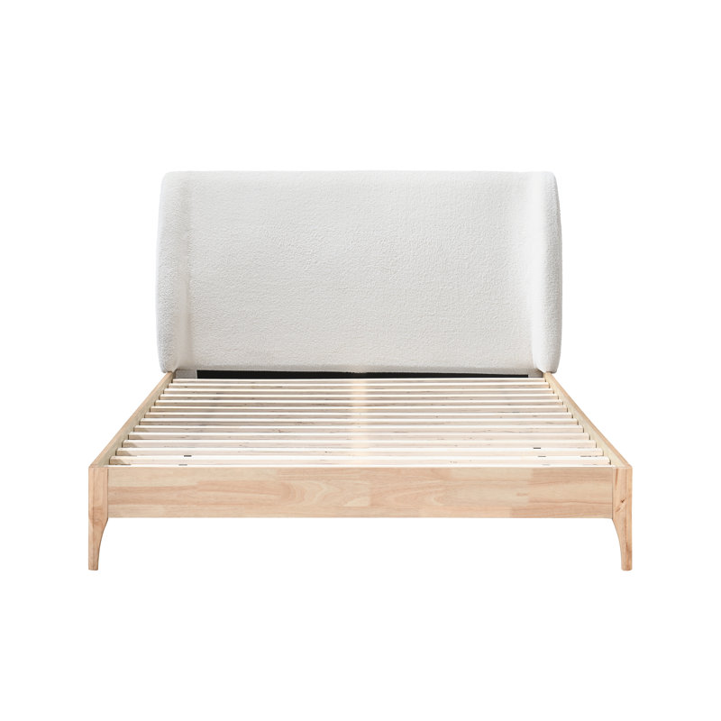 Davonn Upholstered Platform Bed, White, Double (4'6)