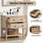 Encino 30" Single Bathroom Vanity Cabient with Carrara White Quartz Top, Sink & Backsplash, Light Oak, Pre-Assembleb, 30.5" W x 21.5" D x 34.5" H-1598363527-1598363546