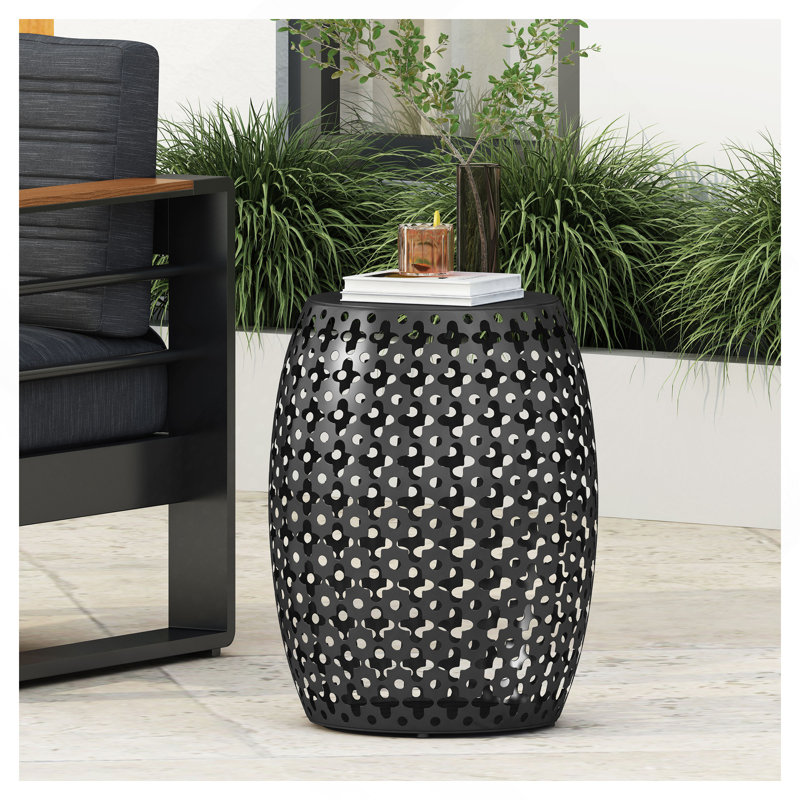Metal End Table -Large, Black