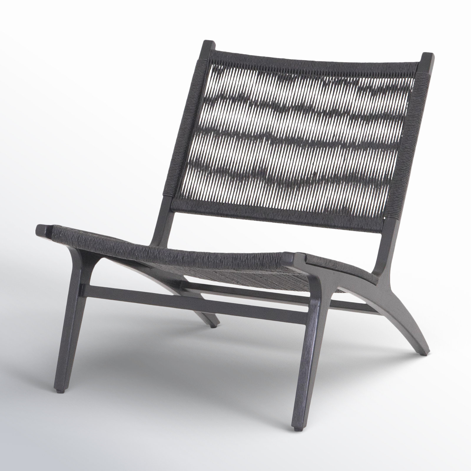 Rockaway Teak Patio Lounge Chair, Dark Gray