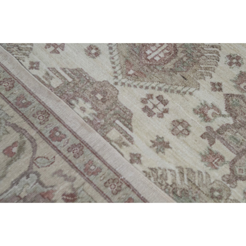 Hand-Knotted High-Quality Ivory Area Rug