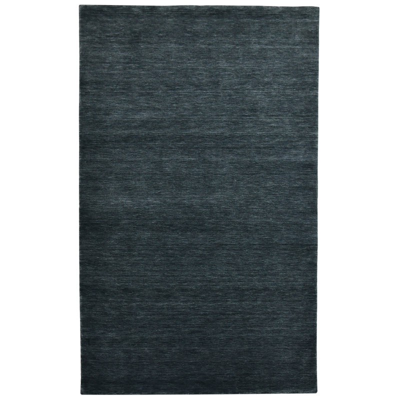 Tapis gris foncé en laine tissé à la main Chauvin, Rectangle 2 pi x 3 pi