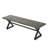 Outdoor Aluminum Dining Bench With Steel Frame, Grey / Black-462113965