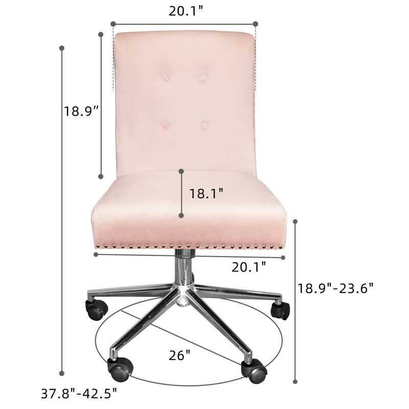 Velvet Task Chair, Pink