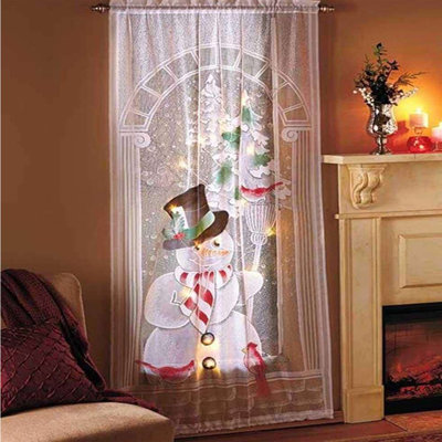 Panneau de rideau en dentelle Christmas