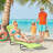 Folding Poolside Lounge Chair , Outdoor With Breathable Seat And , For Beach, Patio Reclining Adjustable ,