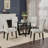 Parsons Dining Chairs with Nailhead Trim, Breathable PU Leather High Back Kitchen Chairs-1840521167
