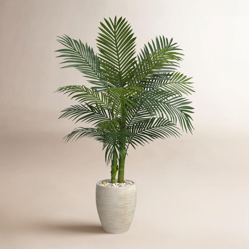 54'' Faux Palm Tree in Ceramic Planter