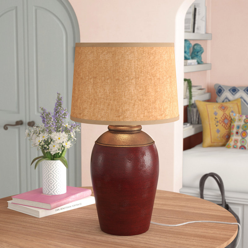 Serpa Hydrocal Table Lamp, Antique Burgundy