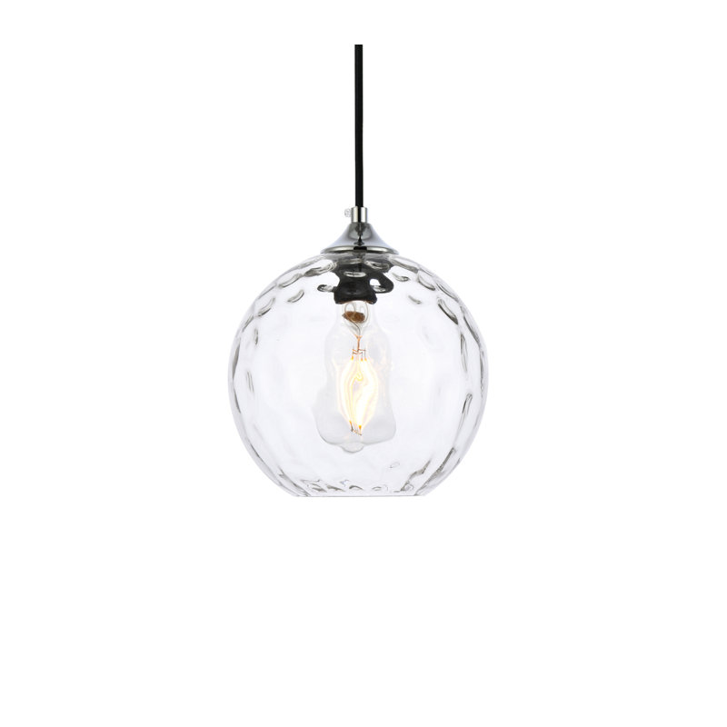 Luminaire suspendu sphère 1 lumière Douthit, Chrome, H 8,8 po x l 7,9 po x P 7,9 po