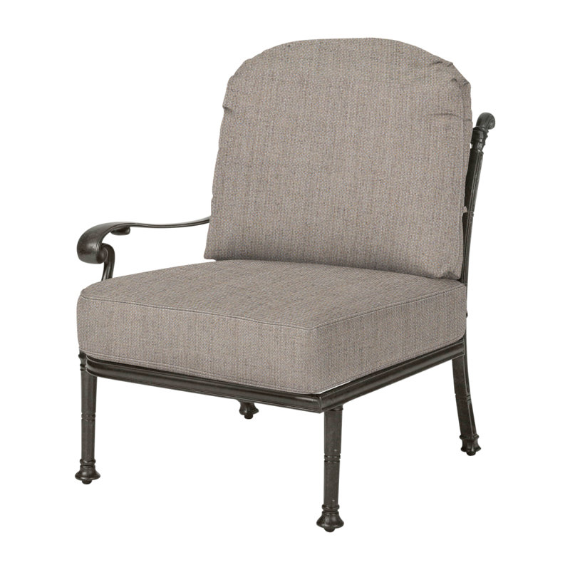 Florence Cushion Right Arm Lounge Chair, Cast Ash Sunbrella® Plainweave, Desert Bronze