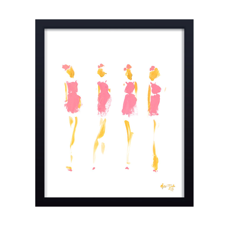 Pop Art & Retro Prim in Pink par Chauncey Jacks - Œuvre encadrée , H 30 po x l 24 po, Framed Print, Black