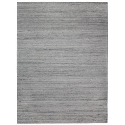 Rudra Geometric Area Rug in Light Gray/Black