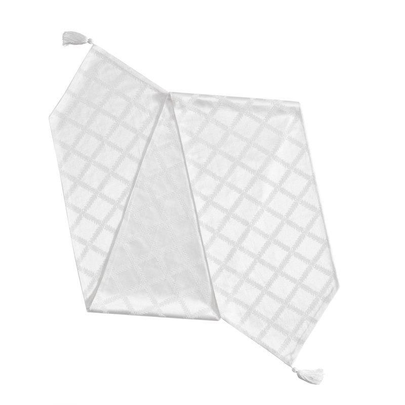 Lenox Laurel Leaf Reversible Table Runner, 14"x90", White