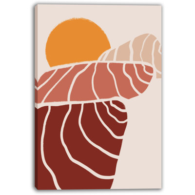 Crimson Horizon Abstract Canvas Wrapped Wall Art