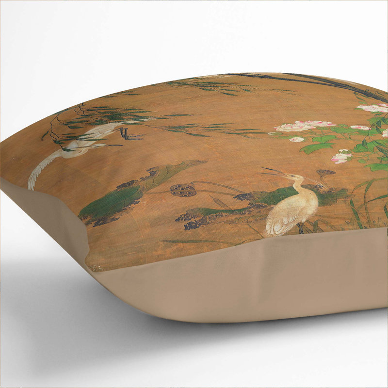 Floral Square Throw Cushion, 40 x 40 cm, Stone