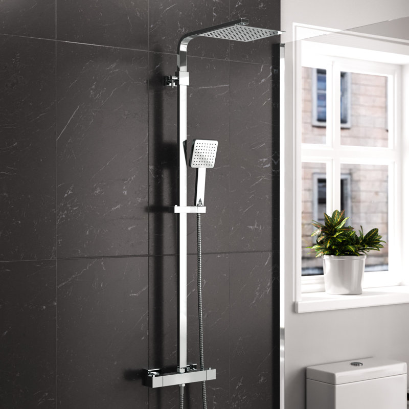 Culler Thermostatic Shower with Dual Shower Head, Silver