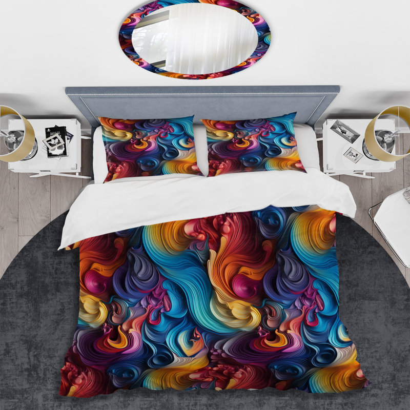 Ensemble de housse de couette Popart, Housse de couette pour très grand lit et 2 très