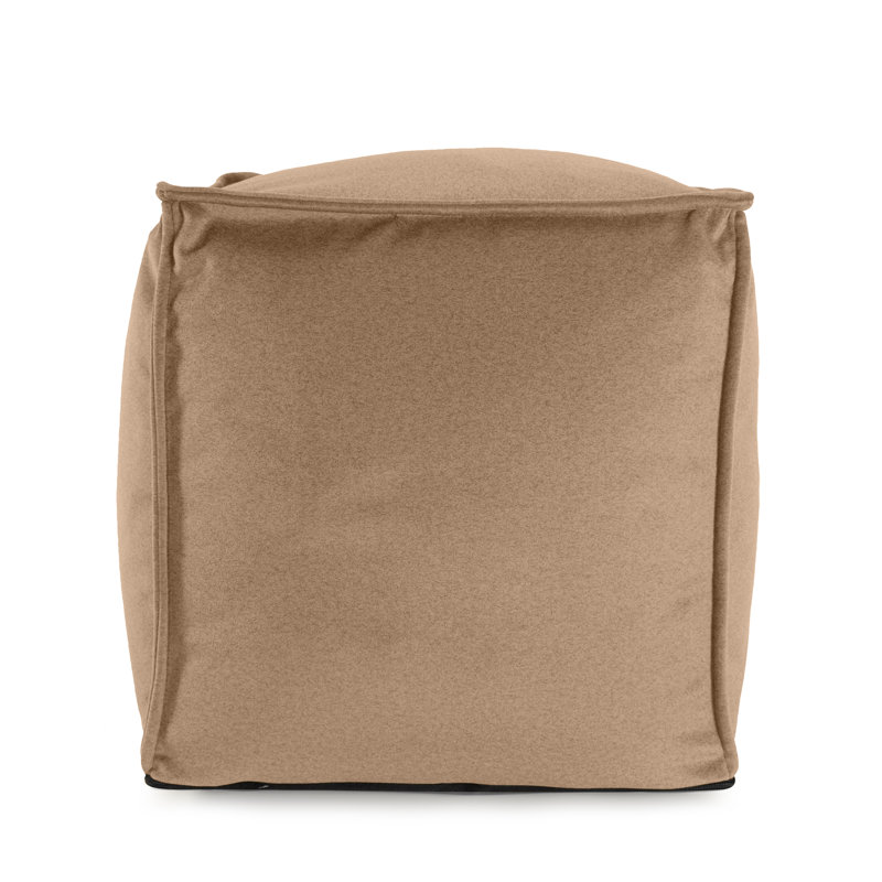 Qiviut Camel Square Pouf, Camel