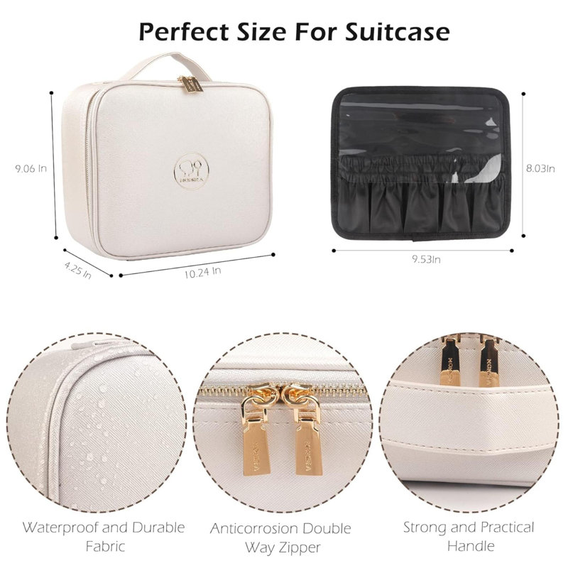 Trousse de maquillage avec miroir et trousse de voyage légère pour maquillage Trousse de rangement pour sacs à cosmétiques
