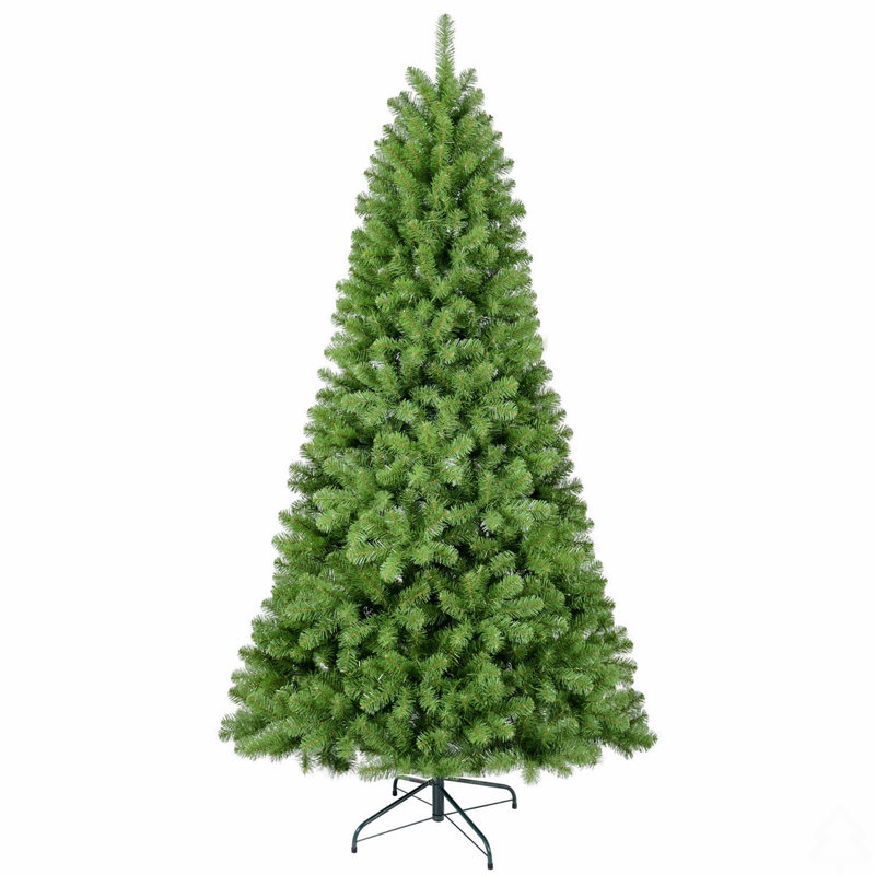 Arbre de Noël 8 pi avec fil mémoire, arbre en PVC artificiel à charnière 1430 pointes, arbre de Noël vert facile à installer