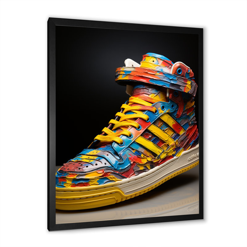 Street Art Fashion Sneaker - Accessoires de mode, art mural, Cadre simple noir, H 32 po x l 16 po x P 1 po