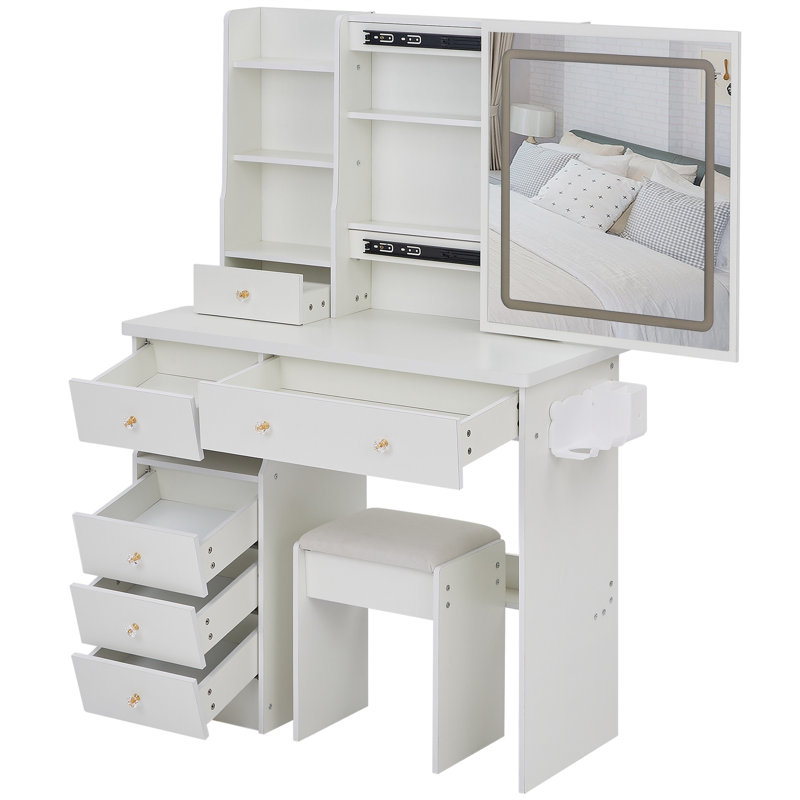 Ensemble de coiffeuse 3 couleurs, Blanc