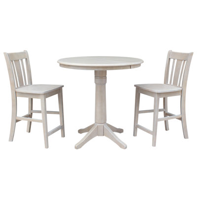 Ensemble de salle à manger extensible à hauteur de comptoir en bois massif Dibora