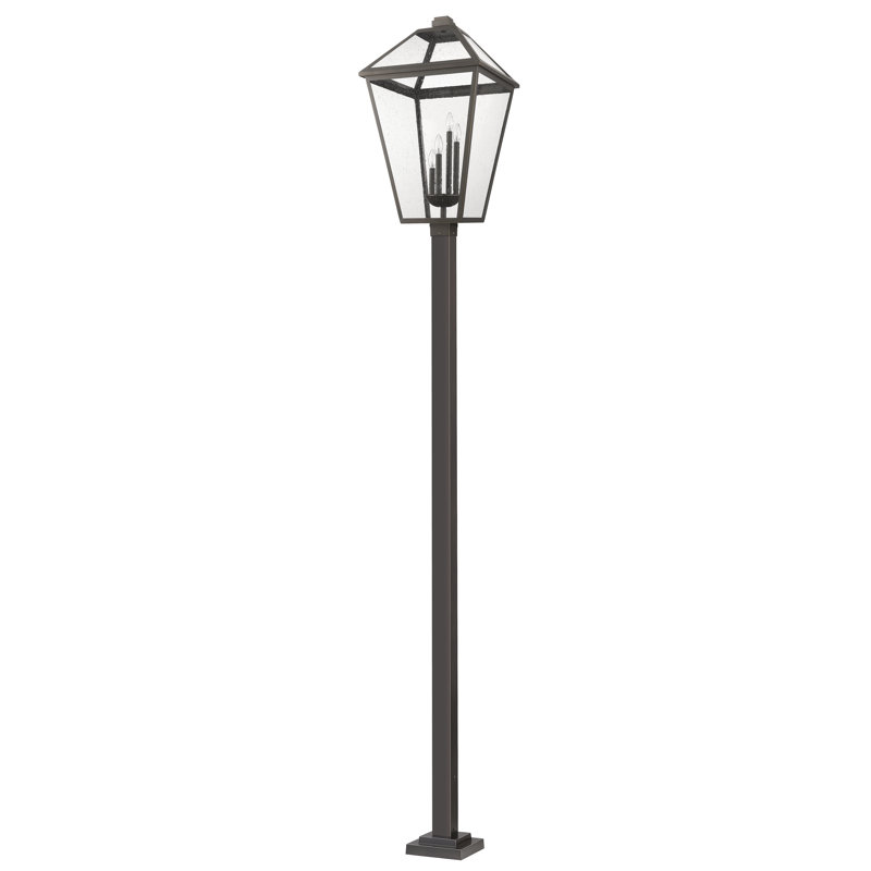 Bien-Aime Clear Beveled Lamp Post (Full), 128.25" H x 19.5" W x 19.5" D, Seeded, Oil Rubbed Bronze