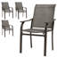 Ensemble de 4 chaises de patio avec accoudoirs et dossier haut, brun