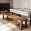 Banc de salle à manger 70,87 po en bois massif avec tablette de rangement pour salle à manger