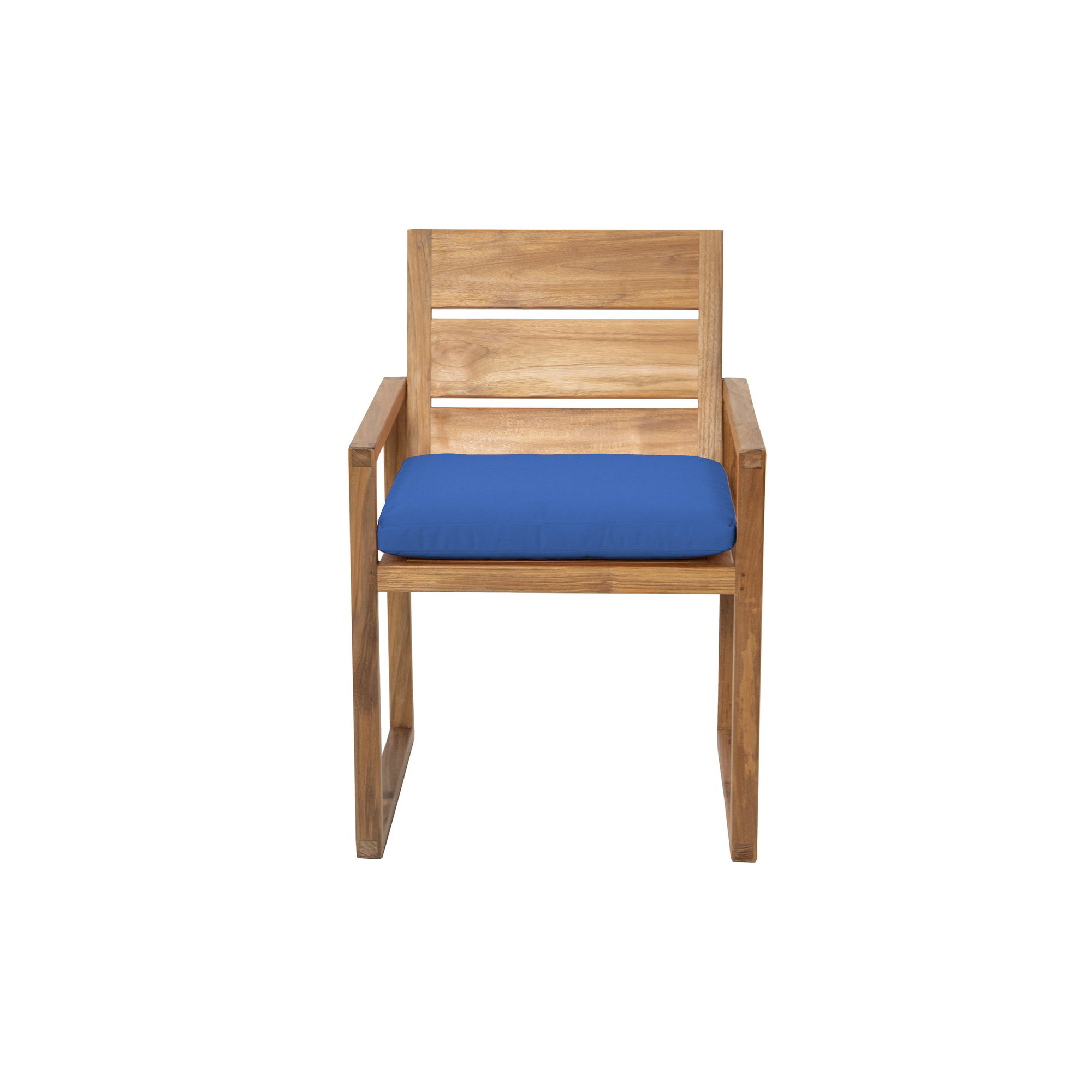 Uvita Teak Patio Dining Armchair with Cushion, Sapphire