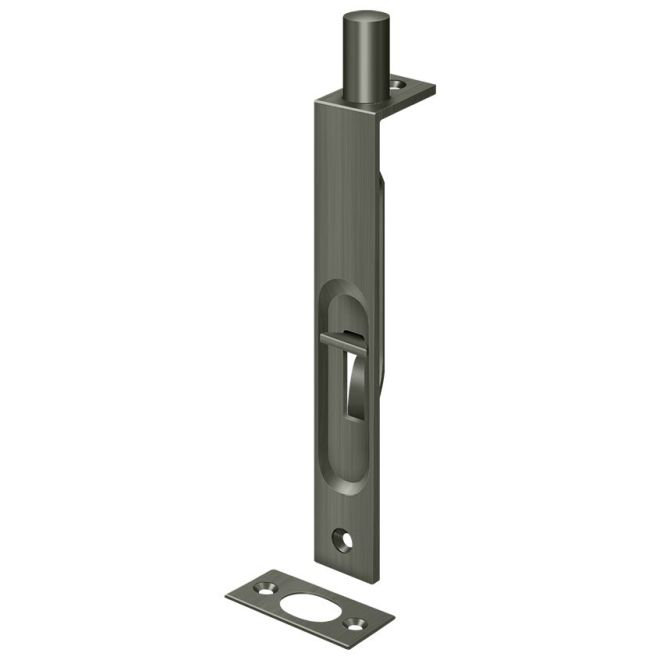 HD Square Flush Bolt, Antique Nickel