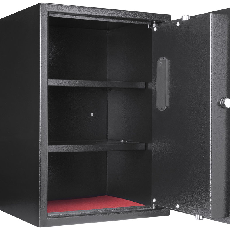 Coffre-fort en acier 1,45 pi cubes, noir, verrou numérique avec tablette amovible