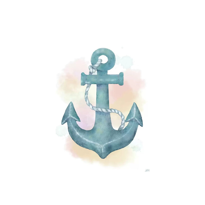 Watercolour Anchor by Jade Reynolds - Wrapped Canvas Painting, 152.5 cm H x 101.5 cm W
