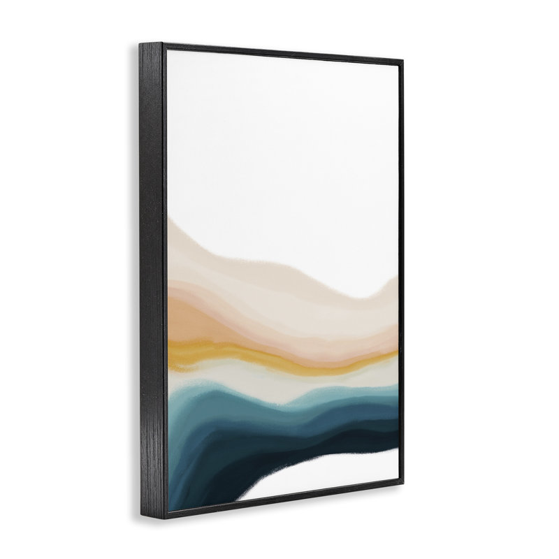 «Peach Swirl Landscape», estampe numérique par JJ Design House, LLC., Giclée encadrée noir minuit, H 18 po x l 12 po