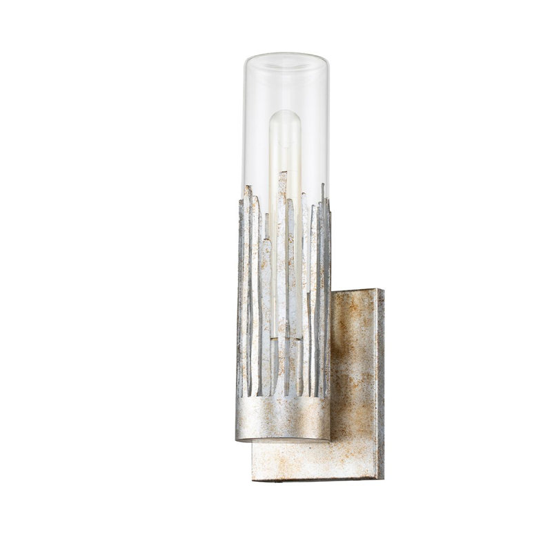 Sawgrass 1 Light Sconce, Silver, Clear/Silver