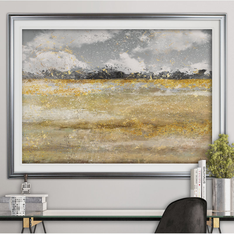 " Meadow Shimmer I ", Silver, 30" H x 40" W x 1.5"