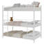 Triple Bunk Bed 3-tier Metal Frame For Dormitory & Shared Room, Space-saving 90x190cm Mattress, Sturdy Industrial Style-1027751412
