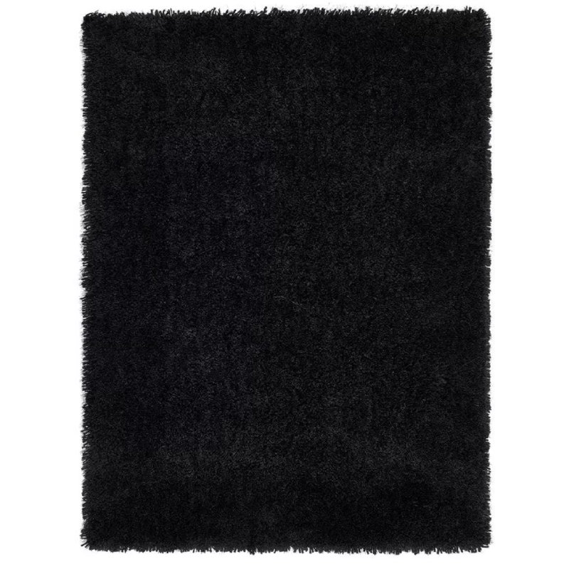 Coopers Black Shaggy Rug, Rectangle 90 x 150cm