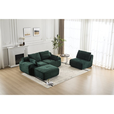 Corduroy Memory Foam 3 - Seat , Customizable Arrangement, High Density, No Assembly, For Various Rooms Combination, Comfortable, Different Areas