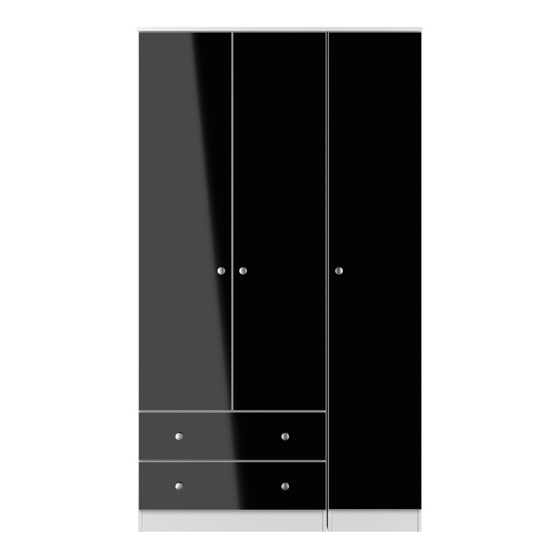 Borth Manufactured Wood Wardrobe, Black Matt/White