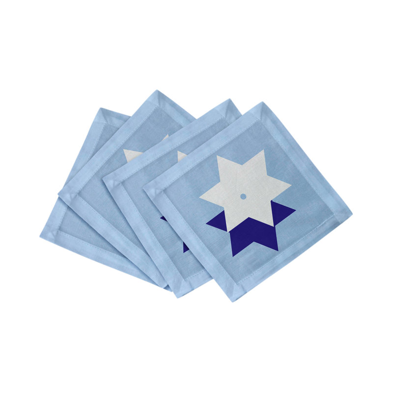 Stars Of Davis Cotton Sateen Cocktail Napkins