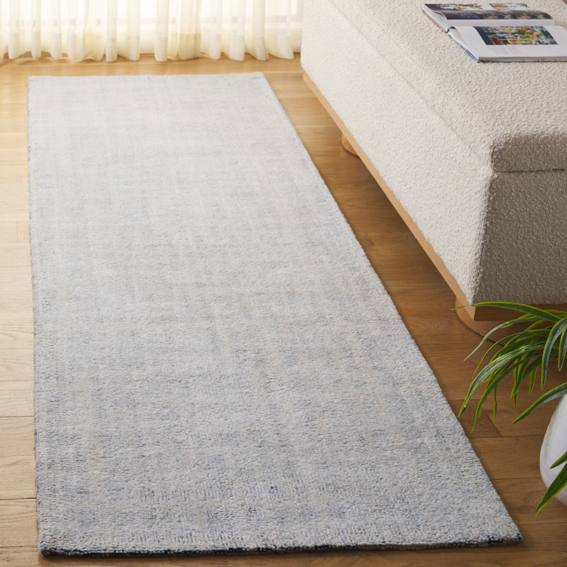 Restoration Vintage 902 Hand Tufted Cotton/Polyester Abstract Indoor Use Only Rug in Navy/Ivory, Runner 2'3" x 8'