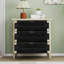 Buffet 3 tiroirs avec tablettes réglables, armoire de rangement avec portes décoratives en algues naturelles pour le salon de la cuisine